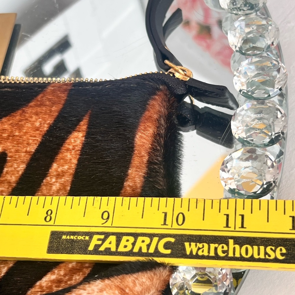 Cavalcanti made Italy Zebra Print cow leather Wristlet in Black & Copper - Picture 13 of 14
